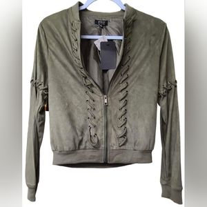 Suede detailed jacket
